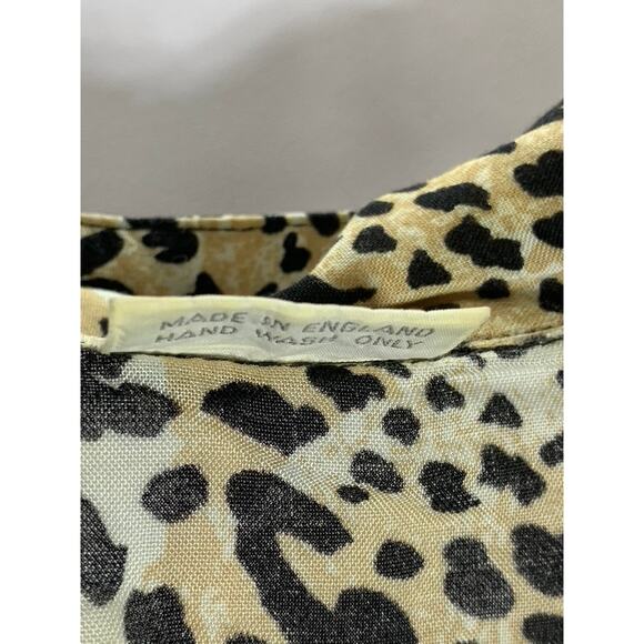 CHELSEA GIRL Women's Tan/Black Animal Print Button-Up Long Sleeve Top SZ 12 - Picture 8 of 9